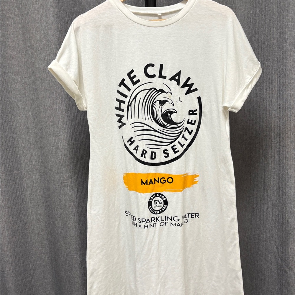 White Claw Graphic T-Shirt Dress